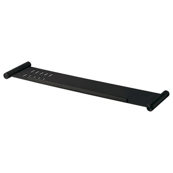 Transolid 17 in. W x 0.78 in. H x 4.45 in. D Stainless Steel Rectangular Shelf in Matte Black