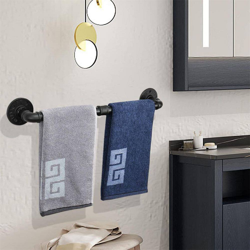 Matte Black Industrial Wall Mounted 18" Towel Bar
