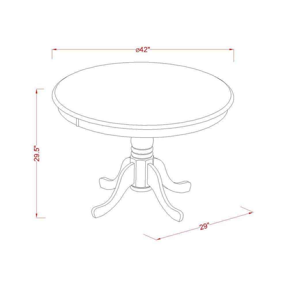 Linen White Round Pedestal Dining Table with 4 Willow Green Faux Leather Chairs