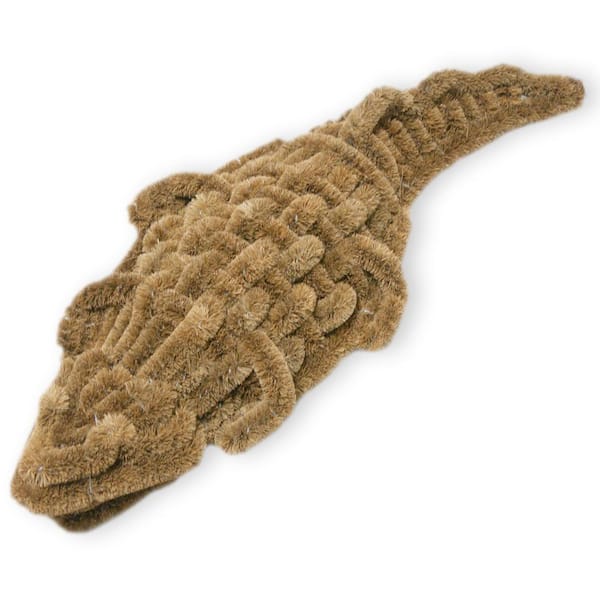 Rubber-Cal Ally Alligator Tan 10 in. x 26 in. Coir Boot Scraper Mat