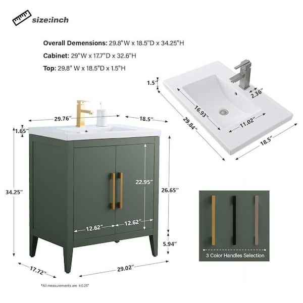 新品24-25NOVEMBER ARTISVE152cm Have a question about Vanity Art 30 in. W x 18.5 in D x 34