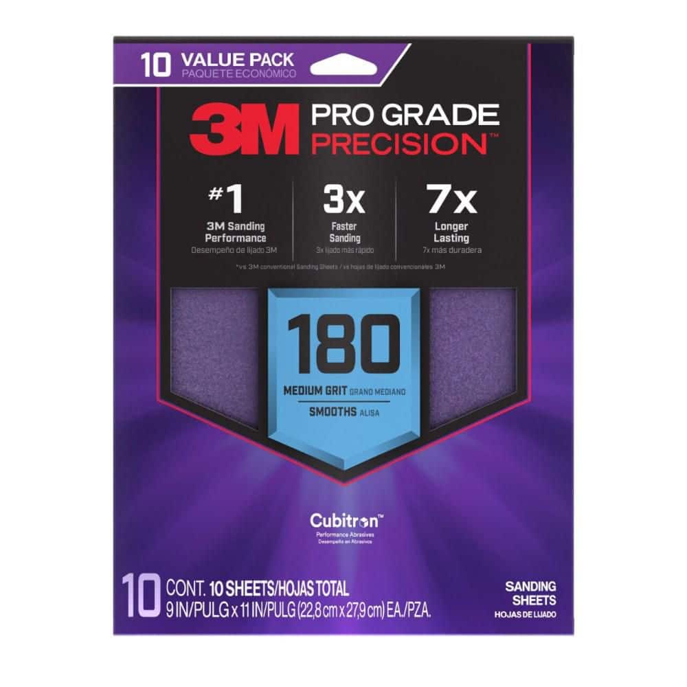 3M Pro Grade Precision 9 in. x 11 in. 180 Grit Faster Sanding