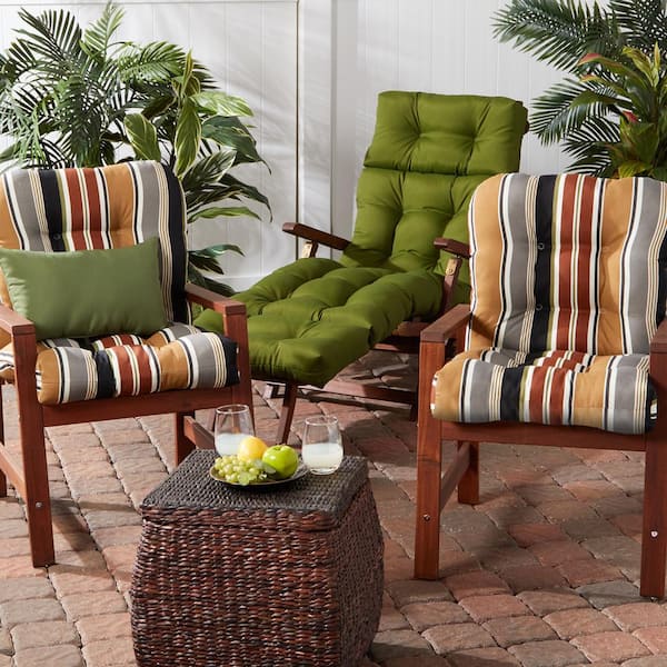 Greendale Home Fashions 42 x 21 in. Outdoor Seat/Back Chair Cushion Brick Stripe