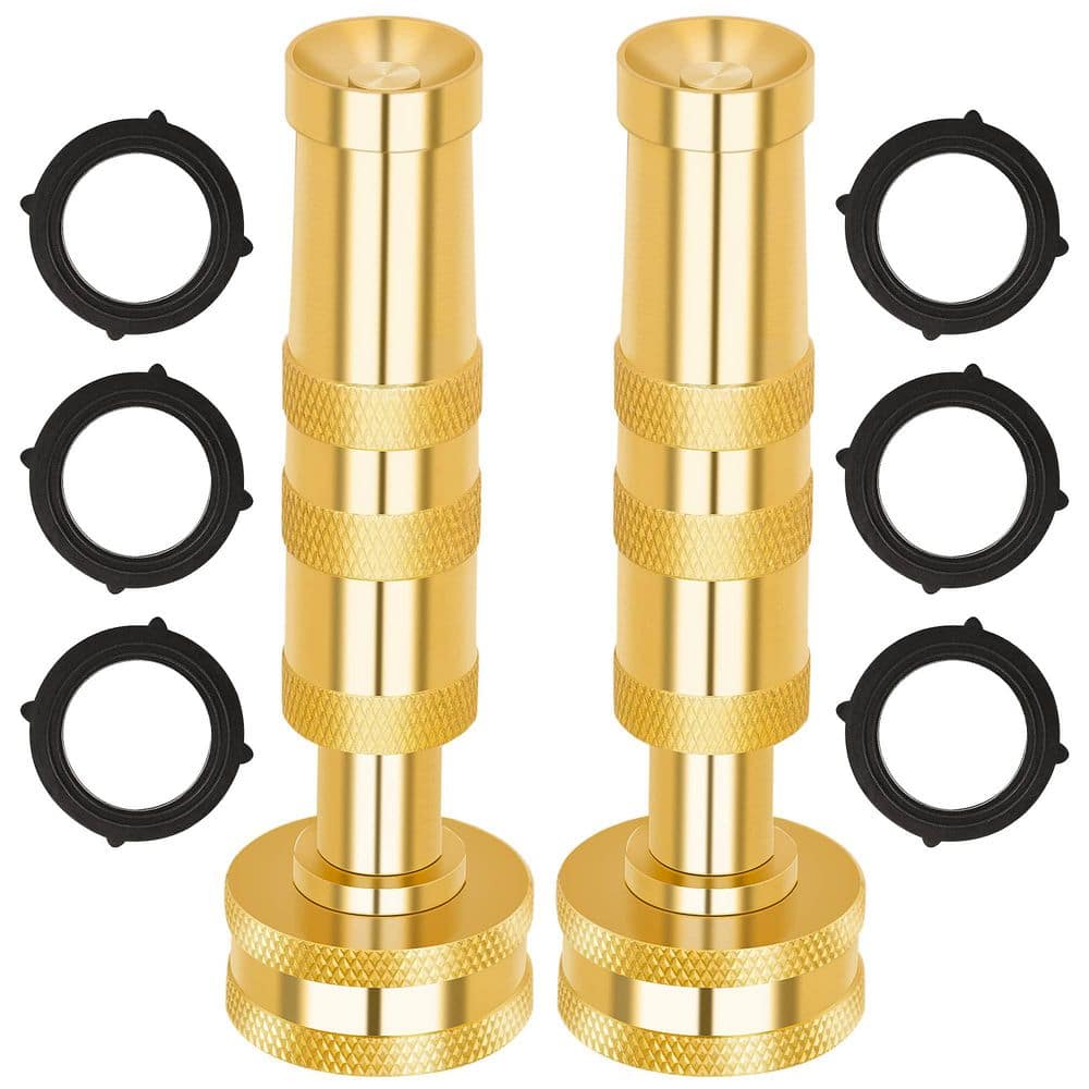 Heavy Duty Brass Hose Nozzle 2 Pack, Adjustable Jet Spray Gun for Garden Hoses, Patio, Lawn, Car Wash price history on PriceWatchPro