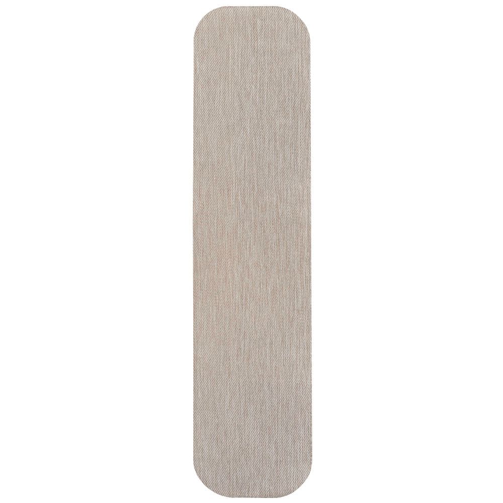 Miles Modern Minimalist Radius Corner Solid Beige 2 ft. x 8 ft. Indoor/Outdoor Shaped Runner Rug price history on PriceWatchPro