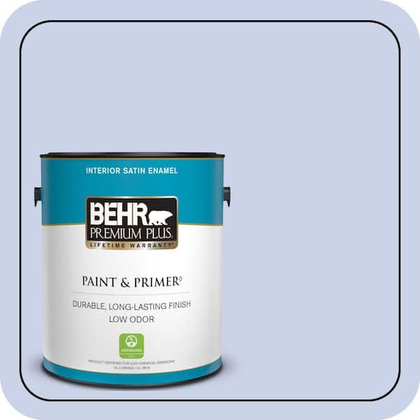 BEHR PREMIUM PLUS 1 gal. #600A-2 Lazy Sunday Satin Enamel Low Odor Interior Paint & Primer