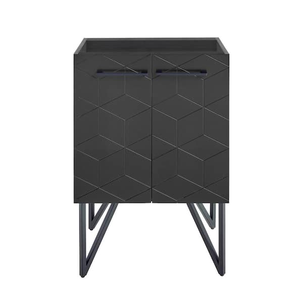 Swiss Madison Annecy 24 in. W x 18 in. D x 35 in. H Bath Vanity Cabinet without Top in Phantom Black