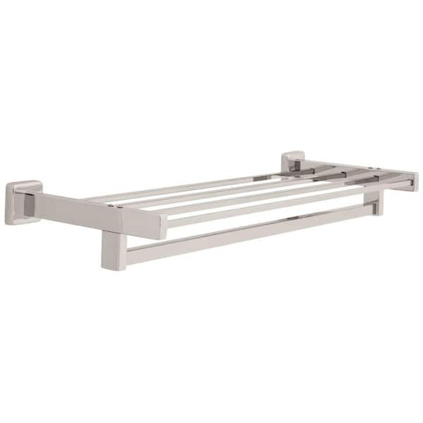 Franklin Brass Century 24 in. W Towel Shelf with Towel Bar in Bright Stainless