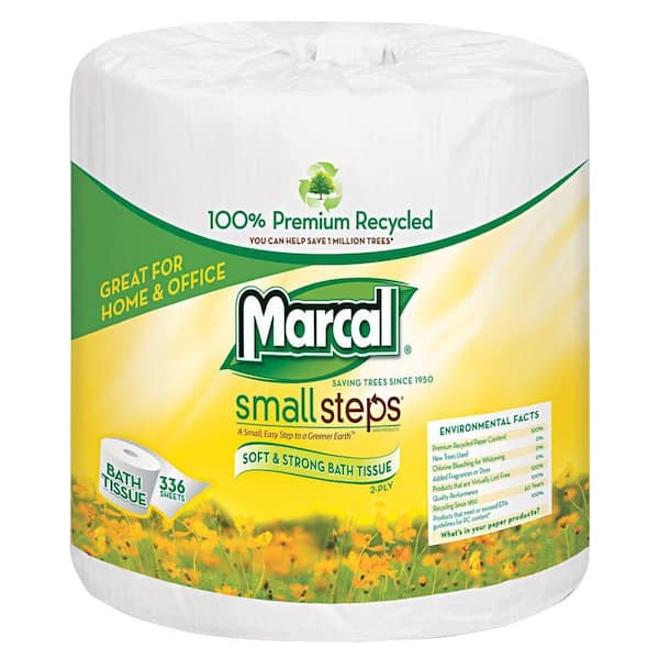 Marcal 100% Recycled 4.3 in. x 3.66 in. Bath Tissue 2-Ply (48-Rolls)