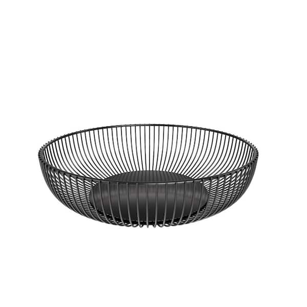 1 Piece Round Metal Fruit Basket Bowl for Kitchen Counter, Rust-Proof, Non-Slip & Breathable Wire Organizer
