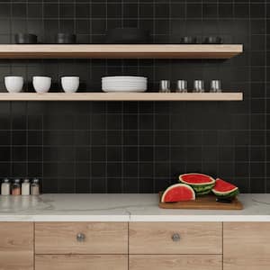 Cloe Square Glossy Black 5 in. x 5 in. Ceramic Wall Tile (10.83 sq. ft./Case)