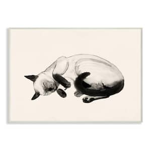 "Siamese Cat Nap Minimal Relaxed Pet" by Grace Popp Unframed Animal Wood Wall Art Print 10 in. x 15 in.