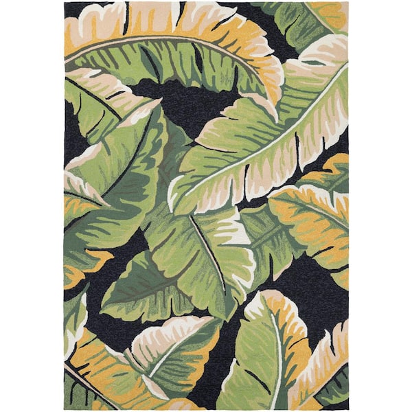 Covington Rainforest Forest Green-Black 2 ft. x 4 ft. Indoor/Outdoor Area Rug