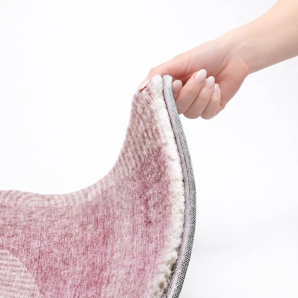 Dream Shag Premium Machine Washable Abstract ADS711 Blush 3 ft. x 4 ft. Area Rug