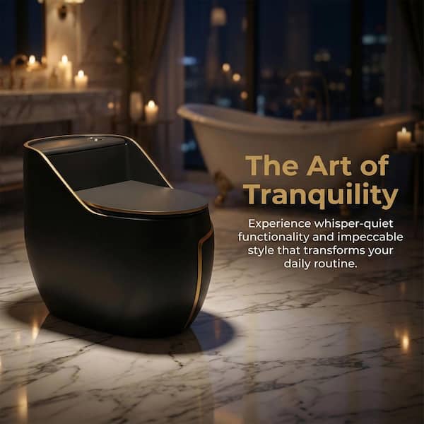 LUXSHERY 12 in. Rough In 1-Piece Toilet 1.45 Gal. GPF Elongated