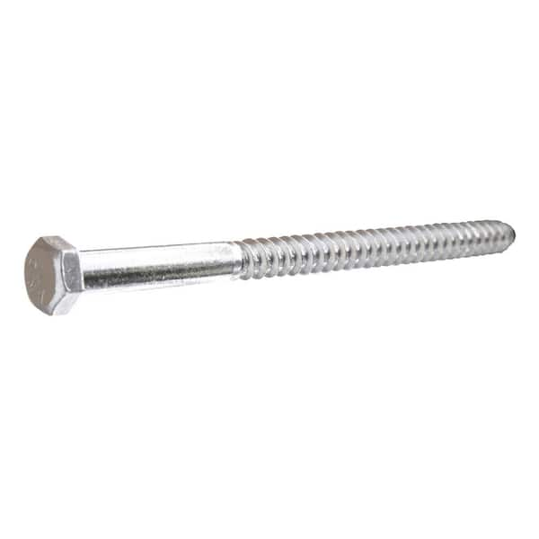 Everbilt 1/4 in. x 6 in. Zinc-Plated Hex Hex Head Lag Screw (50-Pack)