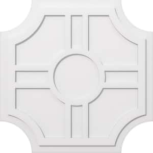 1 in. P X 12-1/2 in. C X 38 in. OD Haus Architectural Grade PVC Contemporary Ceiling Medallion