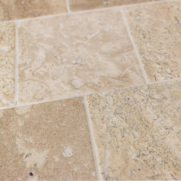 Ivy Hill Tile Brushed Crema Marfil Marble Floor and Wall Tile - 4 in. x 4 in. Tile Sample