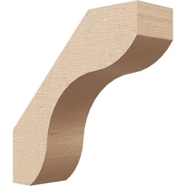 Ekena Millwork 3 in. x 10 in. x 10 in. Stanfield Rough Cedar Woodgrain Timberthane Polyurethane Knee Brace, Primed