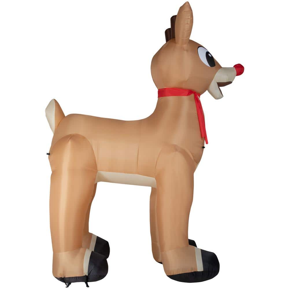 Colossal Brown Inflatable Standing Rudolph with Red Scarf