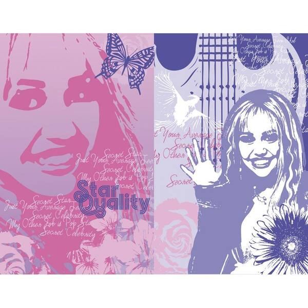 Disney 11-1/2 in. x 18 in. Purple Hannah Montana Wall Decal (2-Piece)-DISCONTINUED