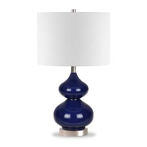 Katrin 23-1/2 in. Navy Blue Glass Table Lamp