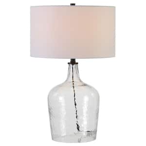 Casco 24 in. Clear Glass Table Lamp with Blackened Bronze Accents