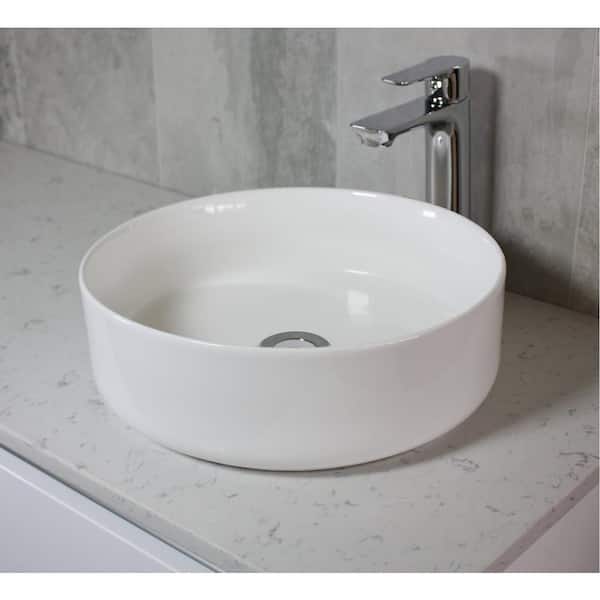 Glass Warehouse Eden Bench Mount Ceramic Circular Vessel Bathroom Sink