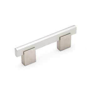 Madison Collection 3 in. (76 mm) Brushed Nickel Modern Rectangular Cabinet Bar Pull
