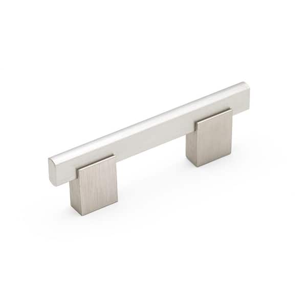 Richelieu Hardware Madison Collection 3 in. (76 mm) Brushed Nickel Modern Rectangular Cabinet Bar Pull