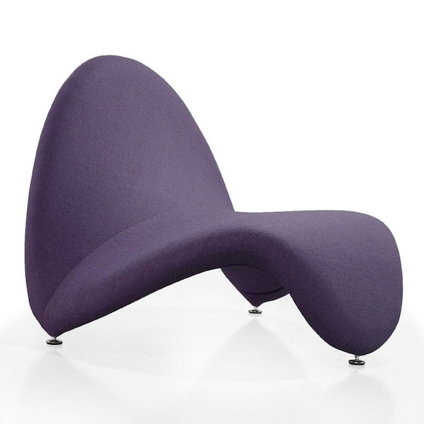 Manhattan Comfort MoMa Modern Purple Wool Blend Upholstered Accent Occasional Chair