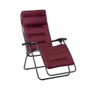 RSX Clip Metal Outdoor Recliner with Air Comfort Padded Cushion in Bordeaux