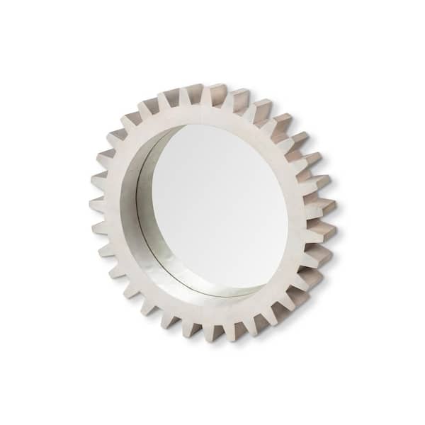 Mercana Medium Round White Casual Mirror (26.0 in. H x 26.0 in. W)
