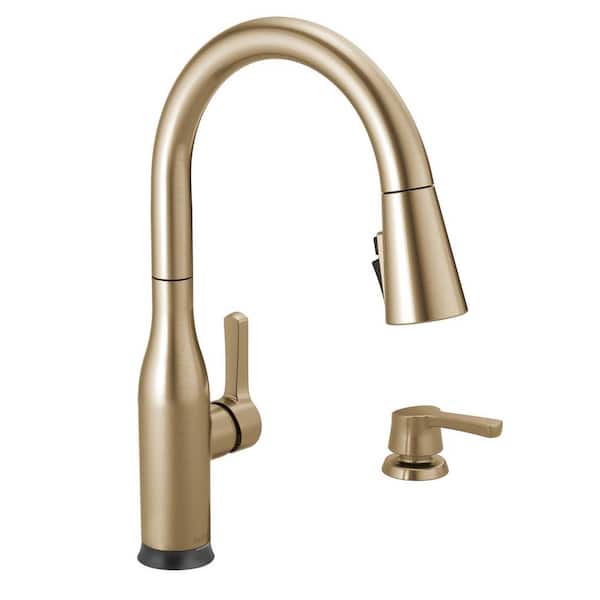 Delta Marca Gold Single-Handle Touch Pull-Down Sprayer Kitchen Faucet with ShieldSpray Technology in Champagne Bronze