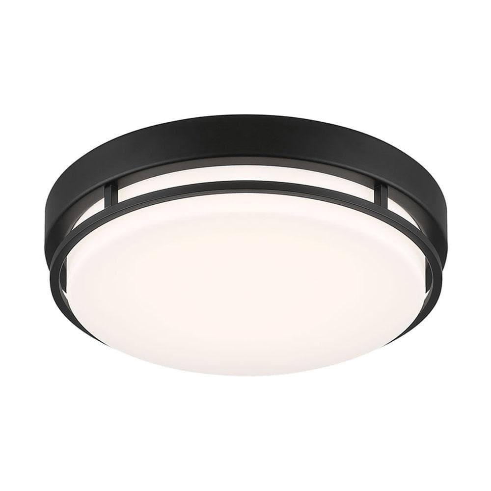 EnviroLite Noble 10 in. Matte Black Modern Integrated LED Flush Mount ...