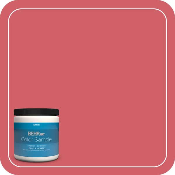 BEHR PREMIUM PLUS 8 oz. #140B-6 Italiano Rose Satin Enamel Interior/Exterior Paint & Primer Color Sample