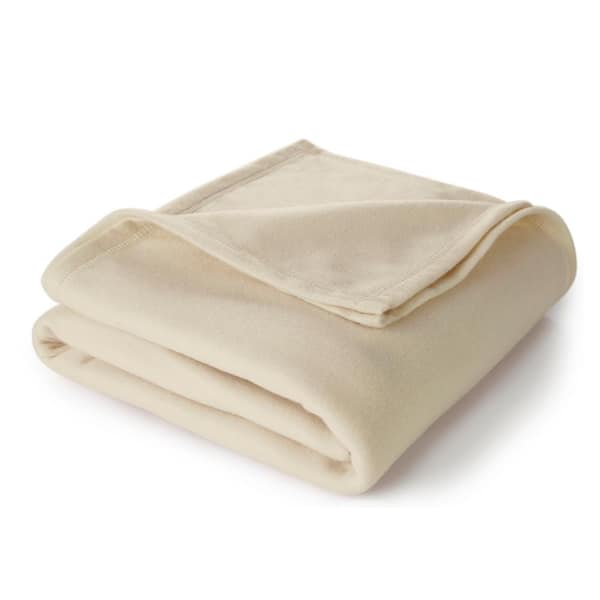 Martex Supersoft Fleece Ivory Polyester Full/Queen Blanket