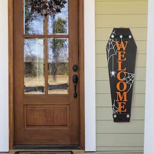 42 in. H Halloween Yard Standing Decor Wooden Welcome Coffin Porch Decor