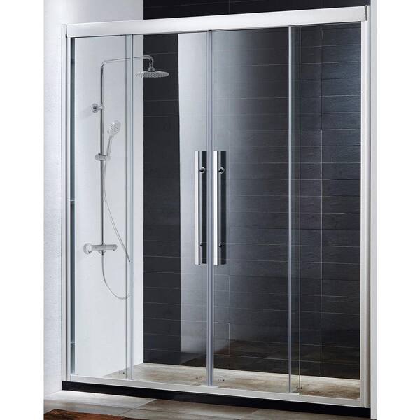 Wet Republic Clarity Premium 59 in. x 72 in. Sliding Shower Door in Chrome with Tempered Clear Glass