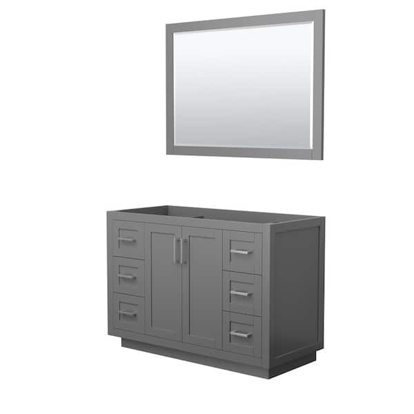 Wyndham Collection Miranda 47.25 in. W x 21.75 in. D Single Bath Vanity Cabinet Only with Mirror in Dark Gray