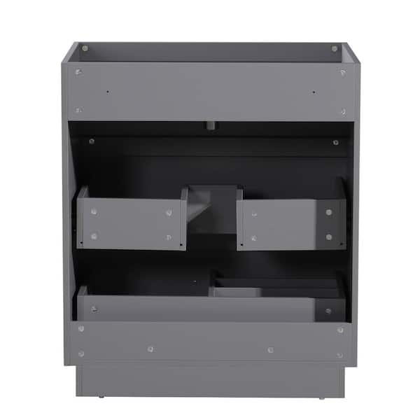 29 in. D x 17.9 in. W x 33.5 in. H MDF Wall Mounted Bath Vanity Cabinet without Top in Gray with 3-Drawers