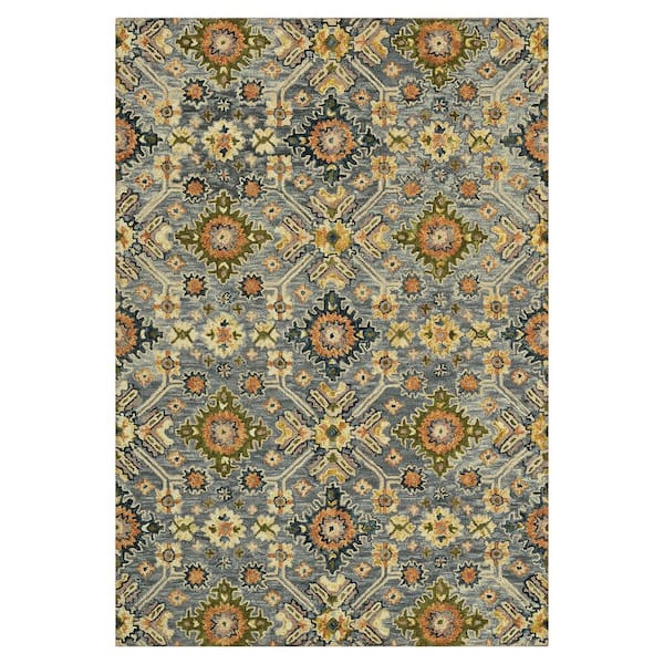 Jackson 2 x 3 Gray Traditional Pattern Area Rug for High Traffic Living Room Dining Room Bedroom