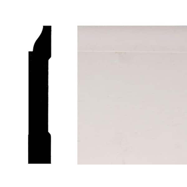 Builder's Choice LWM633 1/2 in. x 3-3/16 in. Primed Wood Finger-Jointed Pine Baseboard Moulding