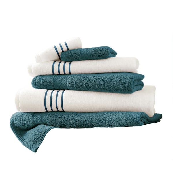 MODERN THREADS 6-Piece Deep Sea Stripe Bath Towel Set