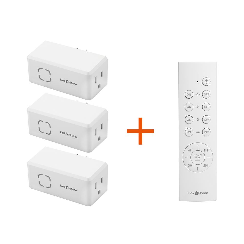 BN-LINK Mini Wireless Wall-Mounting Remote Control Outlet Switch Power Plug in for Household Appliances, Wireless Remote Light Switch