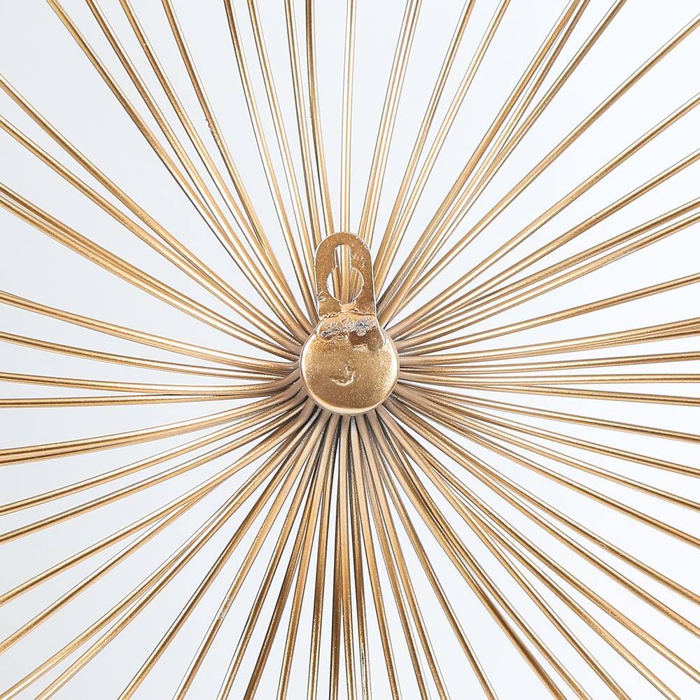 Gold Abstract Flower Metal Wall Sculpture