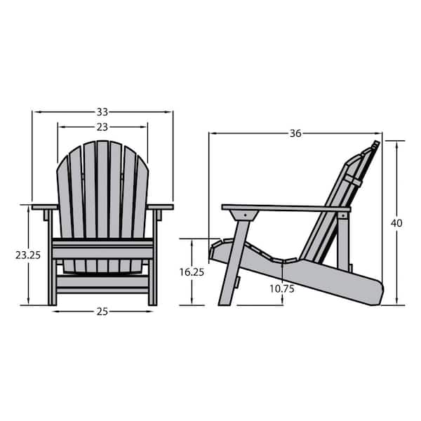 Highwood AD-KITKING1-WHE 1 King Hamilton Folding & Reclining 1 Easy-Add Adirondack Chair with Cup Holder White 