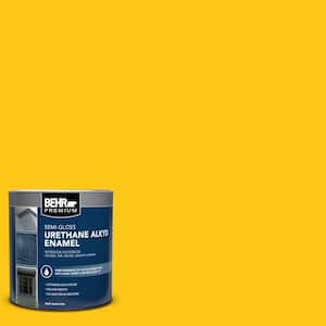 1 qt. #P300-7 Unmellow Yellow Semi-Gloss Enamel Urethane Alkyd Interior/Exterior Paint