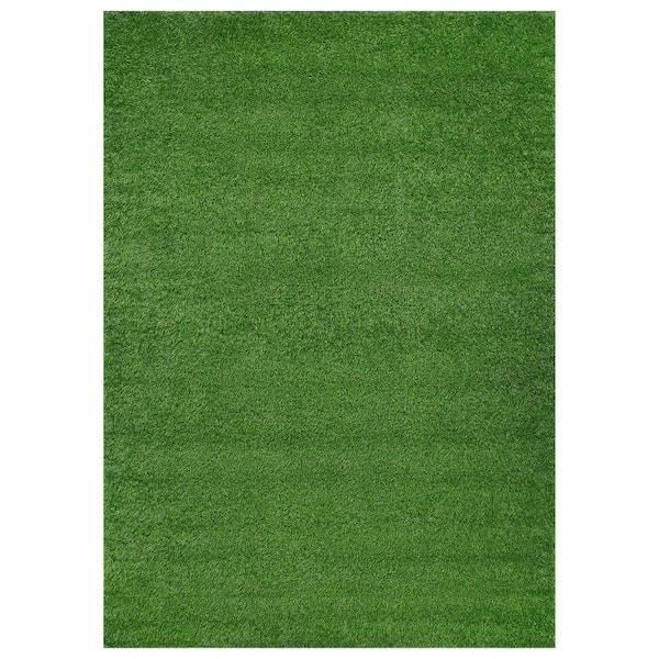 Indoor/Outdoor Artificial Grass Area Rug, Dense Synthetic Turf for Patio, Deck & High-Traffic Areas 7'10" x 10'
