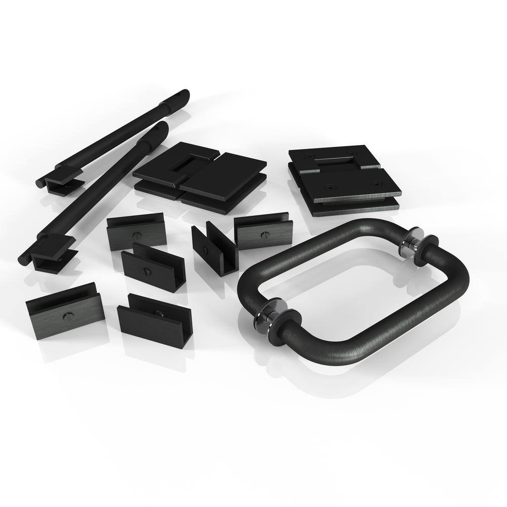 Glass Warehouse 78 in. 90 Degree Glass Hinged Hardware Pack in Oil